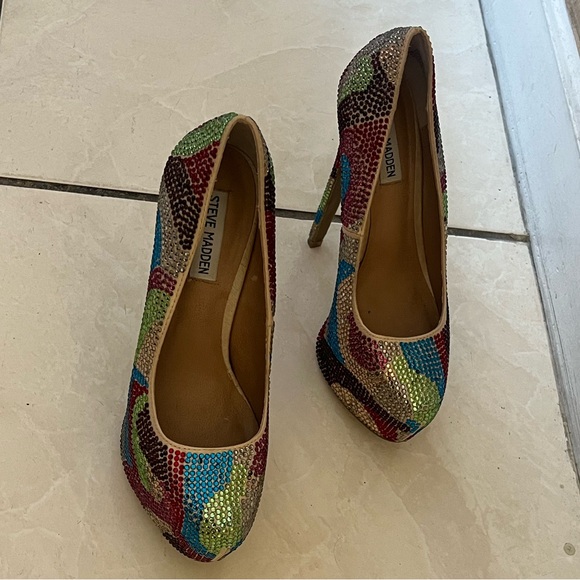 Steve Madden | Dyvinal Multicolor Rhinestone Platform Pumps Women’s Size 8 - Picture 7 of 7